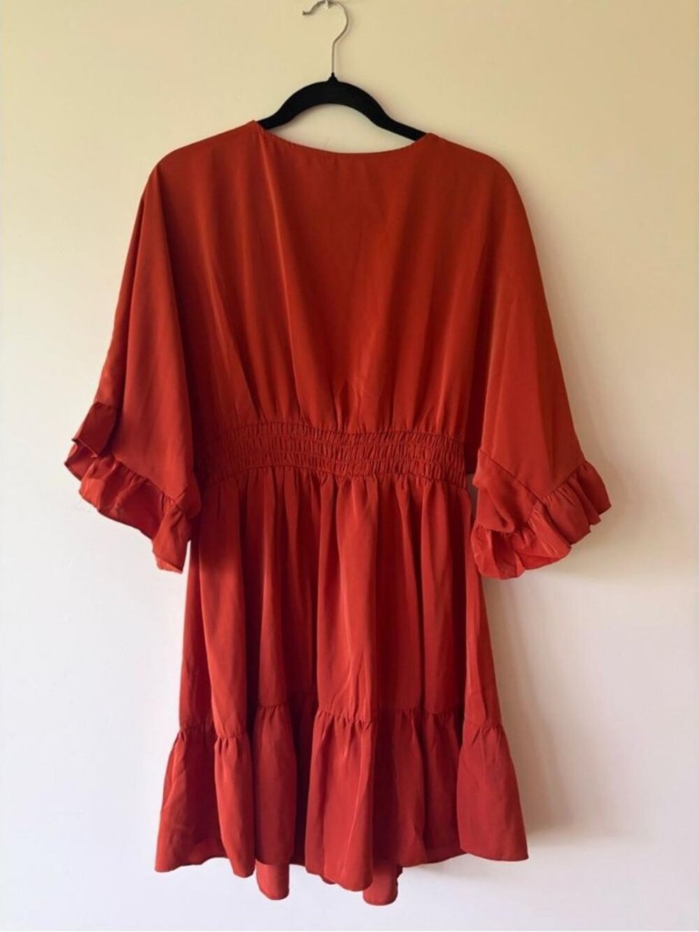 Rust Orange Tiered Ruffle